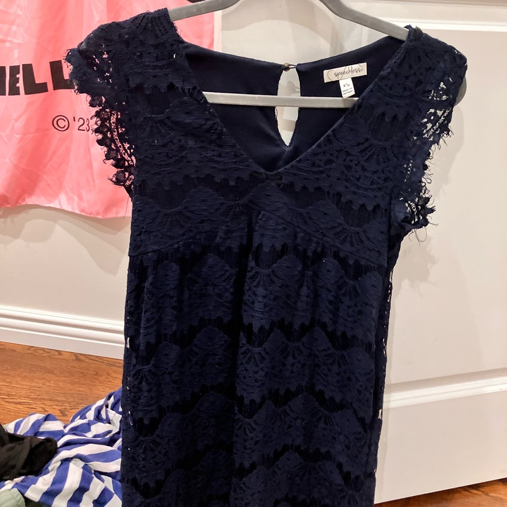 Speechless Navy Lace Dress